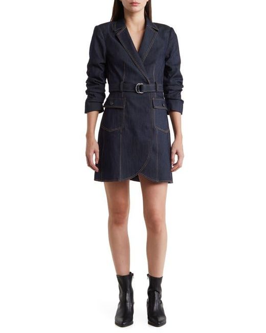 Cinq À Sept Blue Jenessa Belted Denim Blazer Dress
