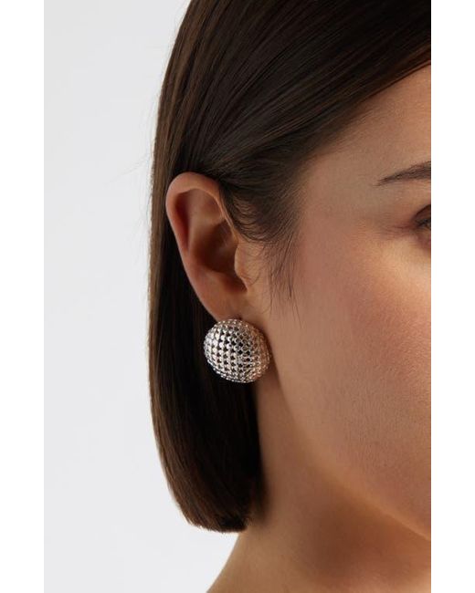 Nordstrom Metallic Mesh Button Stud Earrings
