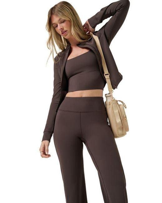 Travis Mathew Brown Moveknit Full Zip Crop Jacket