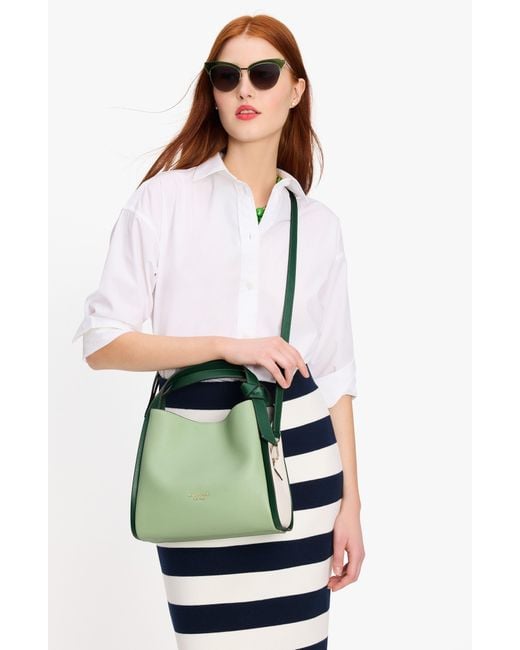 Kate Spade Green Knott Large Colorblock Leather Handbag