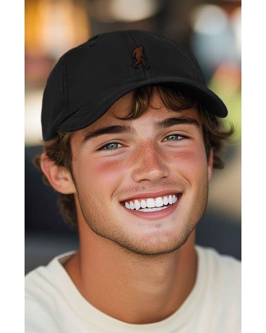 Alix Black Sasquatch Embroidered Dad Hat for men