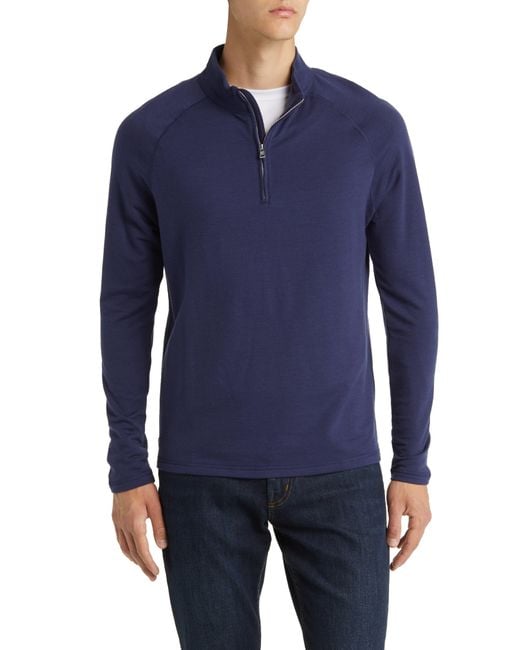 Peter Millar Blue Crown Crafted Excursionist Flex Performance Merino Wool Blend Pullover for men