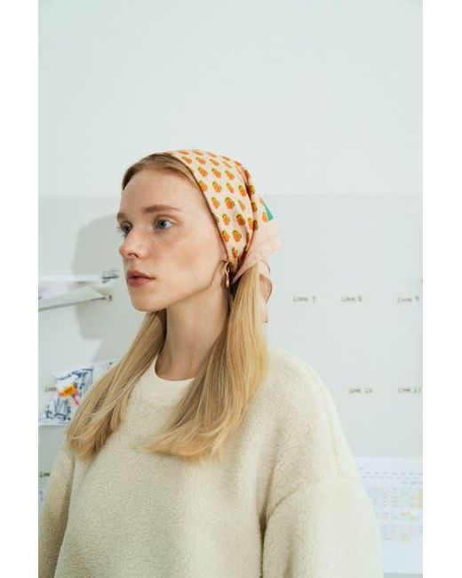Lost Pattern Yellow Pan Pan Silk Bandana