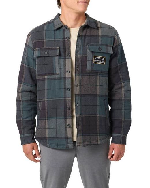 O'neill Sportswear Black Redmond Fleece Lined Button-Up Shirt Jacket for men