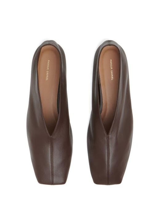 Mansur Gavriel Brown Square Toe Flat