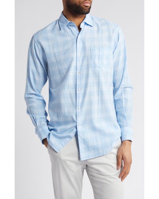 Peter Millar Blue Solana Plaid Button-up Shirt for men