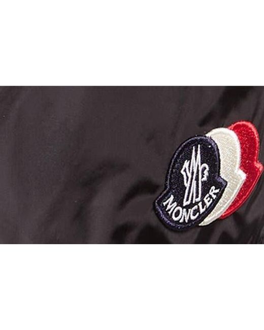Moncler Gray Logo Patch Swim Trunks for men