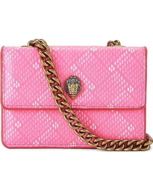 Kurt Geiger Pink Micro Camden Coated Canvas Convertible Crossbody Bag