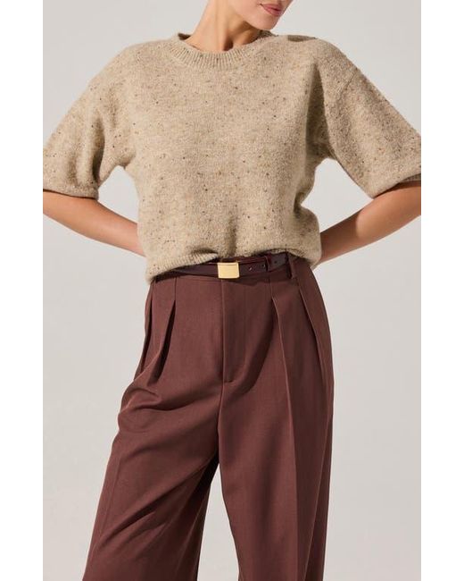 Astr Purple Colette Elbow Sleeve Sweater