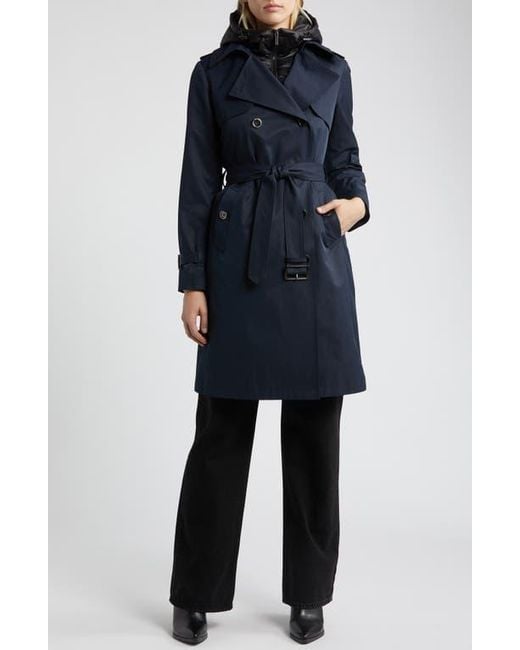 Michael michael kors missy double breasted hooded trench coat hotsell