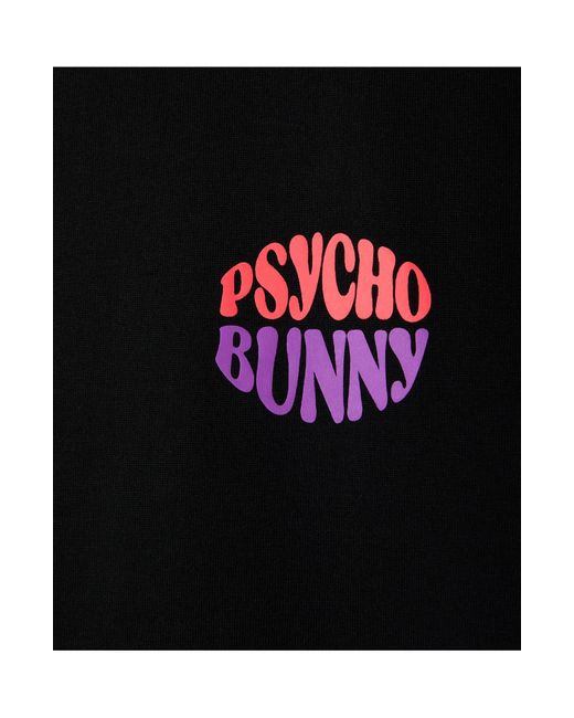 Psycho Bunny Black Preston Logo Cotton Graphic T-shirt for men