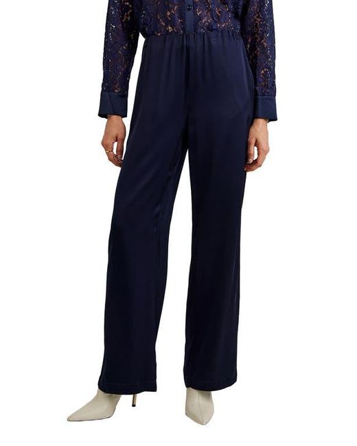 Bella Dahl Blue Sleek Wide Leg Pull-On Pants