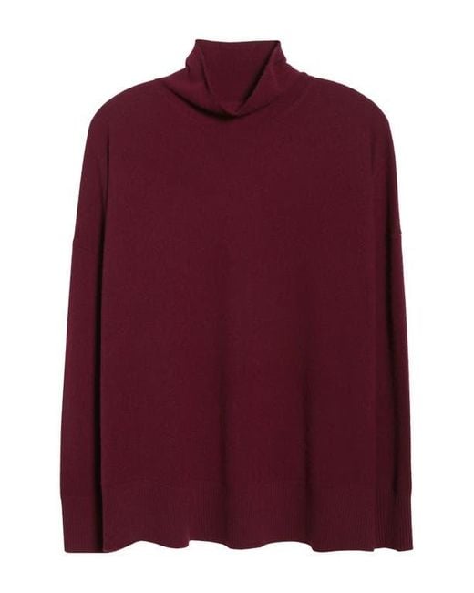 Nordstrom Red Oversize Cashmere Turtleneck Sweater