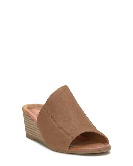 Lucky Brand Brown Malenka Wedge Slide Sandal