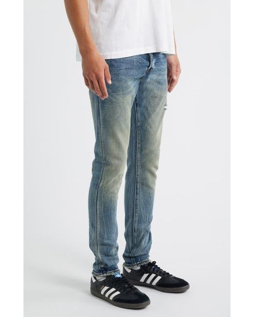 BBCICECREAM Blue Bb Trek Slim Fit Distressed Jeans for men