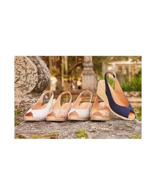 Andre Assous Brown Audrey Slingback Peep Toe Espadrille Wedge Sandal