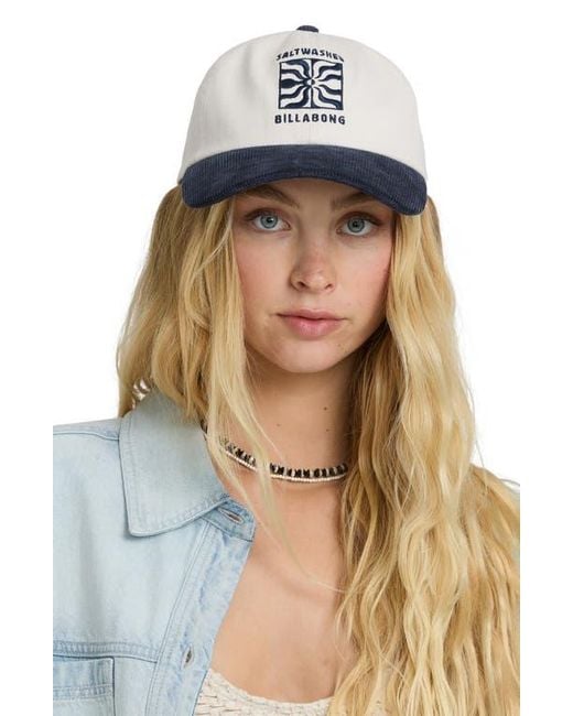 Billabong Blue Embroidered Cotton Twill Baseball Cap