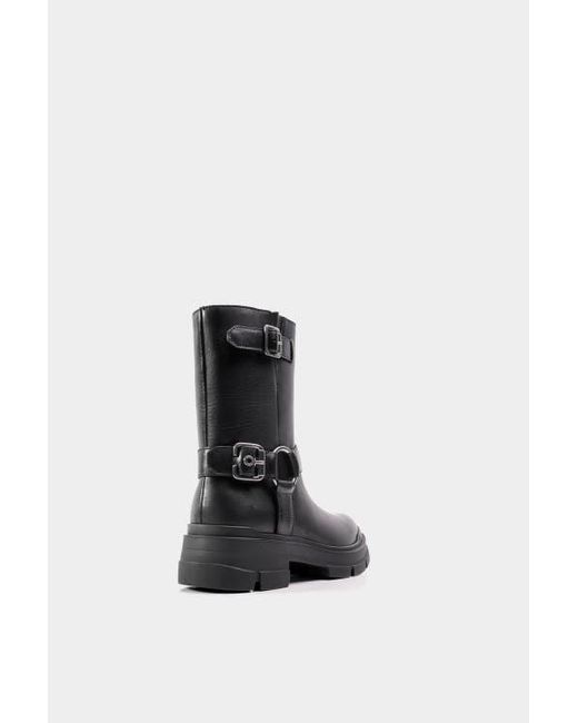 Dante Black Leather Combat Boots Balia