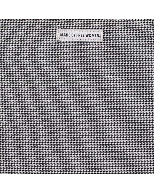 Made Free Gray Houndstooth Print Day Tote for men