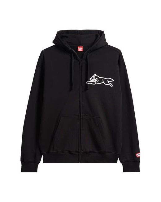 ICECREAM Black Hard Shell Graphic Zip Hoodie for men