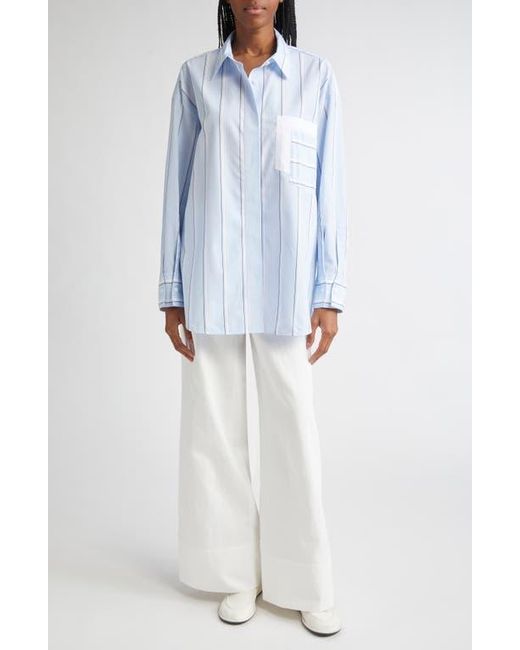 Lafayette 148 New York White Charles Cotton & Linen Wide Leg Pants