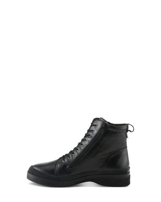 Spring Step Black Leather Combat Boot