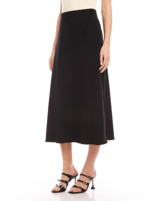 Karen Kane Bias Cut Midi Skirt in Black | Lyst