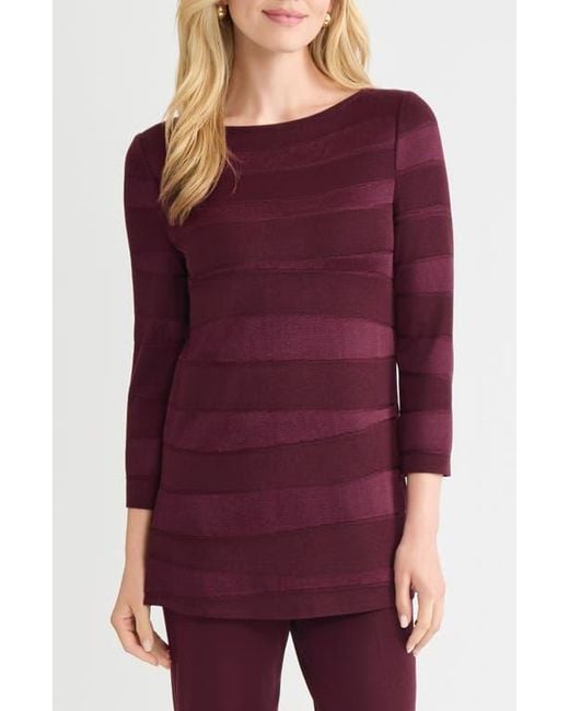 Misook Purple Tonal Stripe Tunic