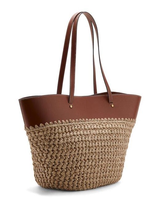 Mango Brown Paros Straw Tote