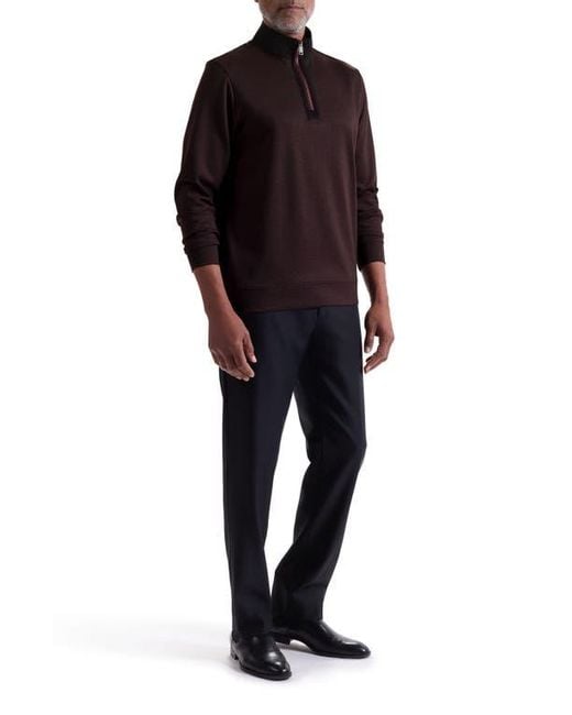 Bugatchi Black Quarter Zip Pullover for men