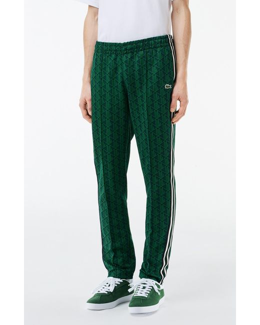 Lacoste Green Regular Fit Geo Print Track Pants for men