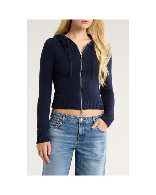 PacSun Blue Skylar Front Zip Sweater Hoodie