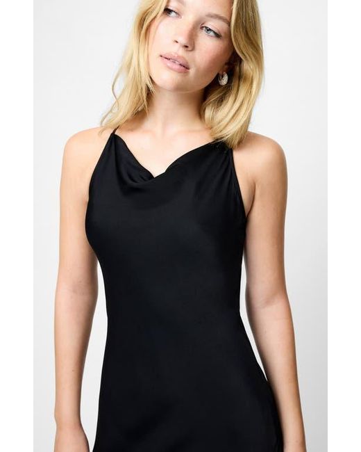 knee length dresses for ladies FRENCH CONNECTION Black Long Sleeve Dress with Crystal Collar – The  Untitled Boutique main image 0