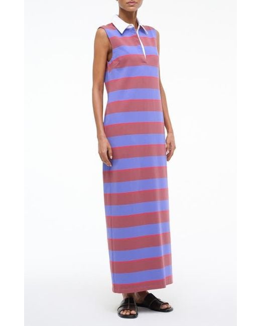 Staud Purple Julius Sleeveless Polo Maxi Dress