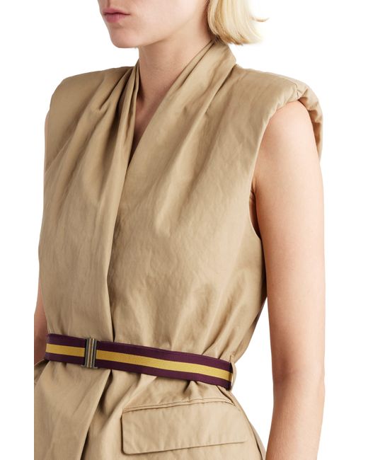 Dries Van Noten Natural Belted Stonewashed Cotton Twill Wrap Vest