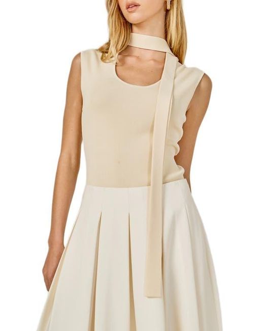 Endless Rose Women's Natural Knit Tank & Scarf