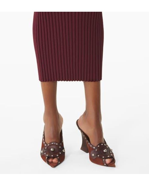 Lanvin Brown Eclipse Arch Heeled Mule