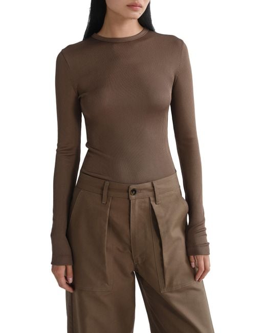 Agolde Brown Delphi Slim Ribbed Tee