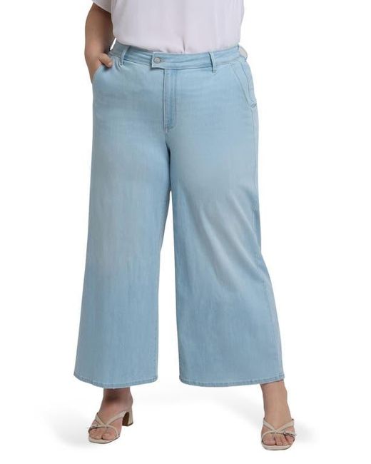 NYDJ Blue Mona High Waist Ankle Wide Leg Trouser Jeans