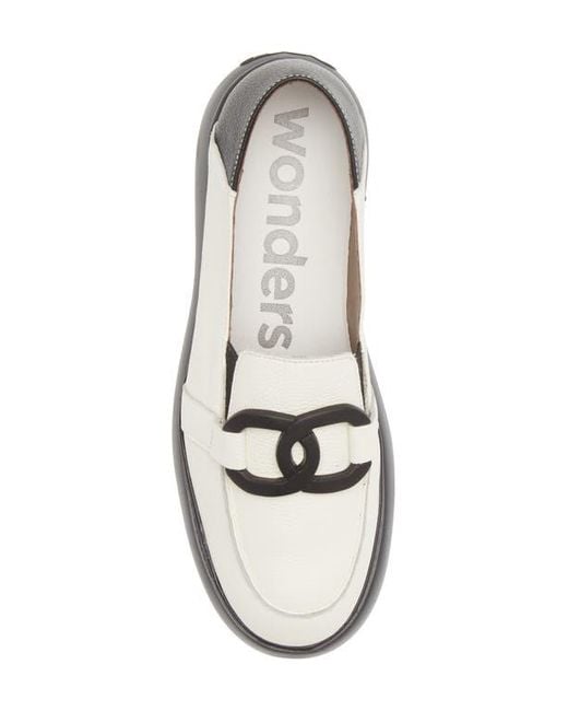 Wonders White Platform Loafer