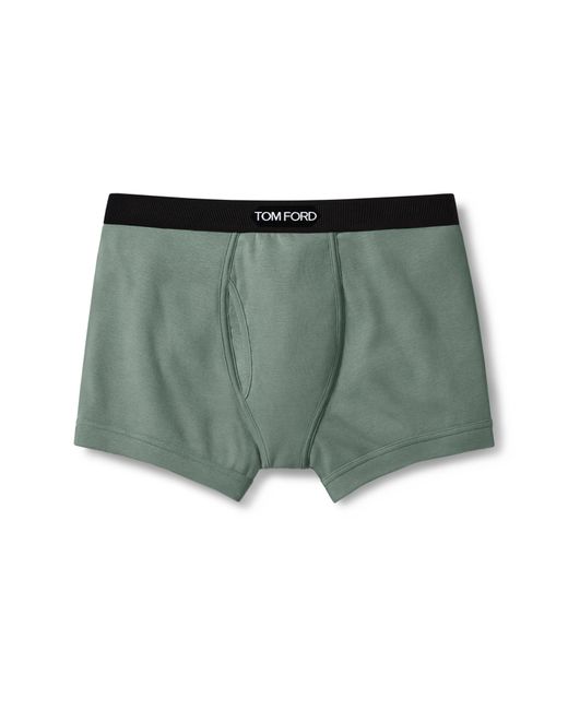 Tom Ford Cotton Stretch Jersey Boxer Briefs in Green for Men