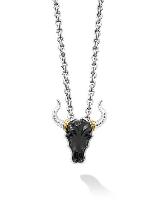 Lagos Black Anthem Bull Pendant Necklace