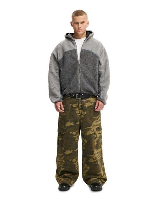 Cotton On Gray Hooded Teddy Jacket for men