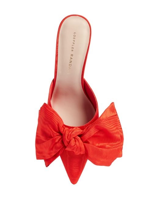 Loeffler Randall Red Margot Knotted Bow Pointed Toe Mule