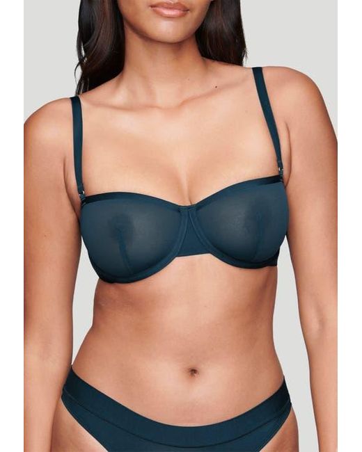 CUUP Blue The Balconette Mesh Underwire Bra