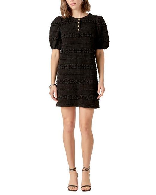 English Factory Black Smocked Minidress