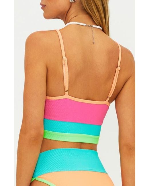 Beach Riot Eva Rib Colorblock Bikini Top | Lyst
