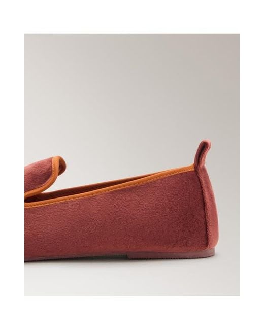 Mango Red Velour Loafer