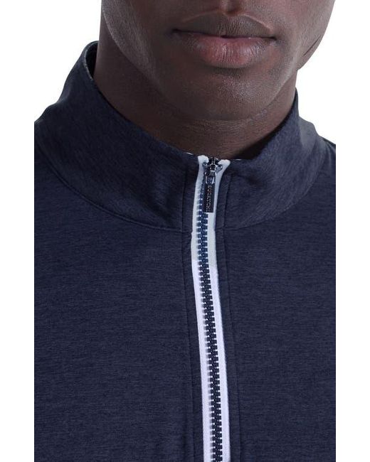 Bugatchi Blue Quarter Zip Pullover for men