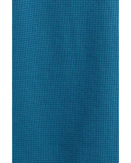 Boss Blue Waffle Knit Hooded Lounge T-Shirt for men